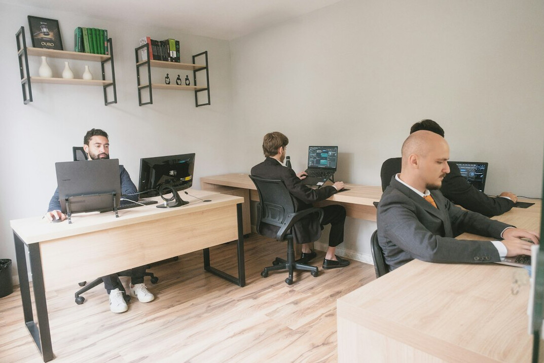 office workers using computers